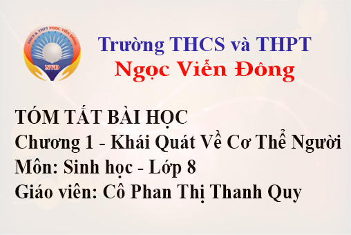 Chương 1 - Khái Quát Về Cơ Thể Người - Môn Sinh học lớp 8 - Trường THCS và THPT Ngọc Viễn Đông
