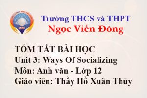 Tóm tắt bài học: Unit 3: Ways Of Socializing - Môn Anh văn 12 - Trường THCS và THPT Ngọc Viễn Đông