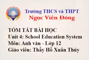 Tóm tắt bài học: Unit 4: School Education System - Môn Anh văn 12 - Trường THCS và THPT Ngọc Viễn Đông