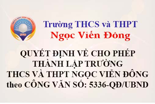 Thumnail quyết định về cho phép thành lập Trường THCS và THPT Ngọc Viễn Đông